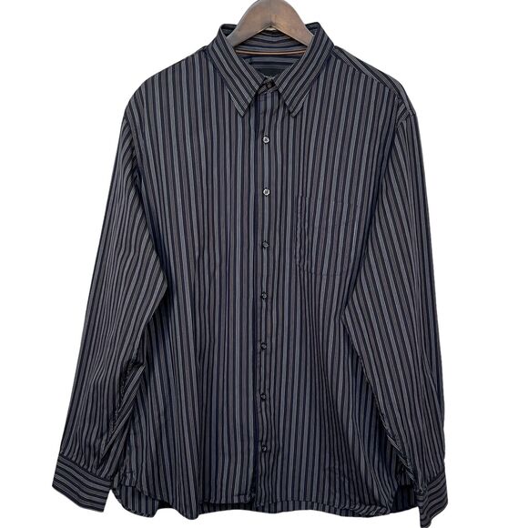 Joseph Jos A. Bank Button Down Shirt Men Size XL Blue‎ Stripe Cotton Pocket - Picture 1 of 12